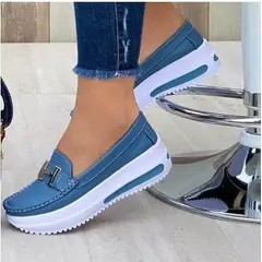 GENERICO - PRECIOSOS MOCASINES EN CUERO AZUL OCÉANO EN CUERO GARANTIZADO