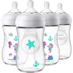 AVENT - Set x4 teteros 9 onz biberones caballito de mar