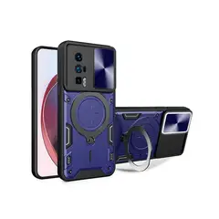 GENERICO - Funda Prot Camara Con Soporte Compatible Xiaomi Poco F5 Pro Azul