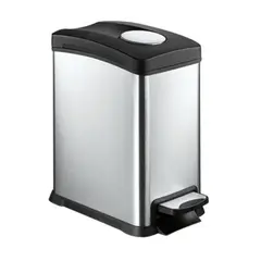 ACCESORIOS Y ACABADOS - Caneca de Pedal Rectangular AyA 12 Litros Acero Inoxidable
