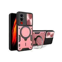 GENERICO - Funda Prot Camara Con Soporte Compatible Tecno Pova 4 Pro Rosa