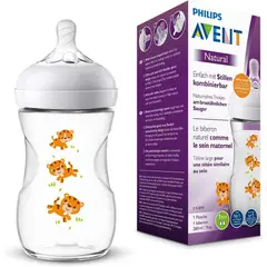 PHILIPS - Tetero biberon natural anticólico avent 260 ml, tigre
