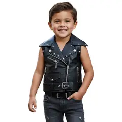 SACATE - Chaleco en cuero para niño