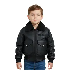 SACATE - Chaqueta piloto para niño en cuero tex
