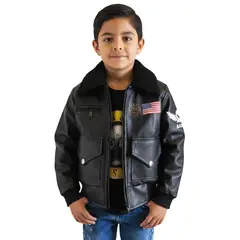 SACATE - Chaqueta piloto para niño en cuero tex - Personalizada