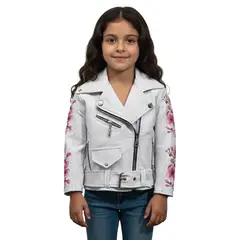 SACATE - Chaqueta para niña en cuero tex - Flores