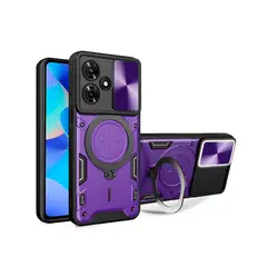 GENERICO - Funda Prot Camara Con Soporte Compatible Tecno Spark 10 Pro Morado