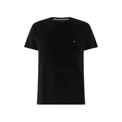 TOMMY HILFIGER - Camiseta Manga Corta Negro Slim Fit Esencial