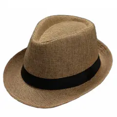 VELBROS - Sombrero Fedora Gardel Gorro Hombre Mujer Playa Sol - Beige