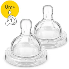 AVENT - Chupos tetinas teteros classic flujo recien nacidos x2