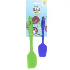 TASTY - Set 2 espátulas en silicona verde - azul