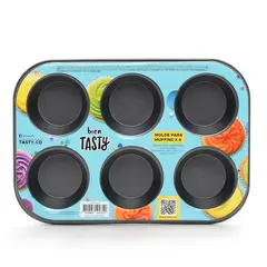 TASTY - Molde para muffins de acero 22 x 23 cm