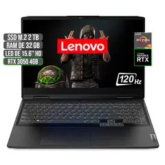 LENOVO - PORTATIL GAMING AMD RYZEN 5 6600H SSD 2TB RAM 32GB RTX 3050 4GB 15.6" FHD