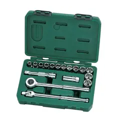 SATA - Juego De 17pzs Llaves Copa Cuadrante 1/2 De 10-24mm