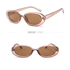 GENERICO - Gafas de Sol Ovaladas Casuales Tendencia Café Traslucido