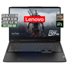 LENOVO - PORTATIL GAMING AMD RYZEN 5 6600H SSD 512GB RAM 32GB RTX 3050 4GB 15.6" FHD