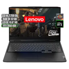 LENOVO - PORTATIL GAMING AMD RYZEN 5 6600H SSD 256GB RAM 32GB RTX 3050 4GB 15.6" FHD