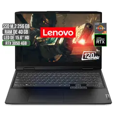 LENOVO - PORTATIL GAMING AMD RYZEN 5 6600H SSD 256GB RAM 40GB RTX 3050 4GB 15.6" FHD