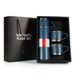 GENERICO - Termo Botella Con 3 Tazas Para Agua Caliente Elegante