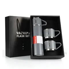 GENERICO - Termo Botella Con 3 Tazas Para Agua Caliente Elegante