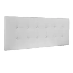 BANZAY - Cabecero Cama Doble Cuadros Ecocuero - Blanco