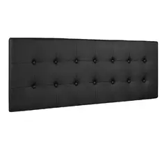 BANZAY - Cabecero Cama Queen Cuadros Ecocuero - Negro