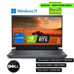 DELL - PORTATIL G15 INTEL CORE I7-13650HX/RAM 16GB/512GB SSD/RTX 4060 8GB.