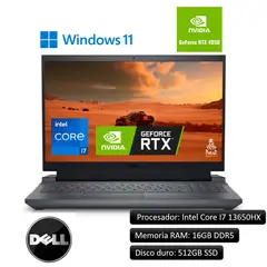DELL - PORTATIL G15 INTEL CORE I7-13650HX/RAM 16GB/512GB SSD/RTX 4060 8GB.