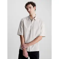 CALVIN KLEIN - Camisa Manga Corta Beige Hombre Beige