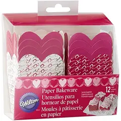 WILTON - CAJAS EN PAPEL CORAZONES X 12 UND