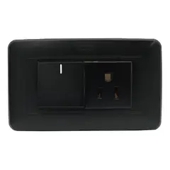 VCP - Interruptor + Toma Negro Electric Línea Amanecer