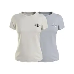 CALVIN KLEIN - Pack De 2 Camisetas En Algodon Con Logo Para Mujer