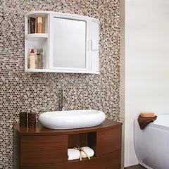 RIMAX - Gabinete para baño con espejo - Blanco