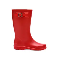 IDECAL - Bota de lluvia impermeable mujer ginna rojo