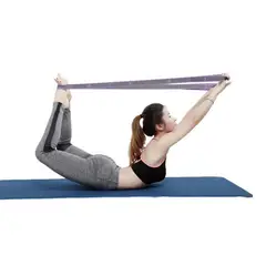 GENERICO - Cinta elástica látex poliéster Yoga ejercicios color amarill.