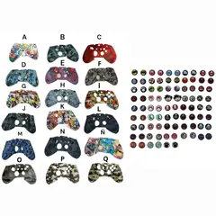 GENERICO - Protector Funda Silicona De Diseños + 2 Grips Para Control Xbox One
