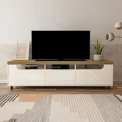 BERTOLINI - Mueble para TV Moderno 75 en MPD 200cm Pino Con Blanco-
