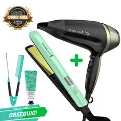 REMINGTON - Combo Plancha + Secador Aguacate + Peinilla y Crema
