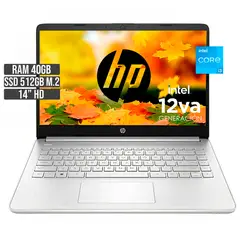 HP - PORTATIL INTEL CORE I3-1215U SSD 512GB RAM 40GB LED 14 HD