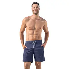 LEO - Pantaloneta larga de baño con pretina lisa y malla interna