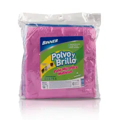 BINNER - Paño Microfibra Polvo y Brillo x4 Unidades