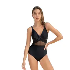 LEONISA - Vestido de baño entero control suave de abdomen elaborado con nylon reciclado