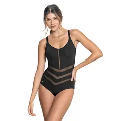 LEONISA - Vestido de baño entero control suave elaborado en nylon reciclado