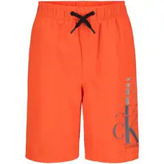 CALVIN KLEIN - Bermuda Con Logo Rosado Niño Naranja