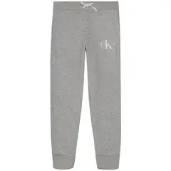CALVIN KLEIN - Pantalónes De Chándal Con Logo Monograma Gris Niña