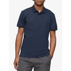 CALVIN KLEIN - Polo Azul Smooth En Algodón Solid