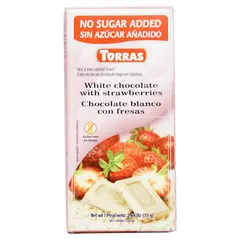 TORRAS - Chocolate Blanco Con Fresas 75Gr.Tableta