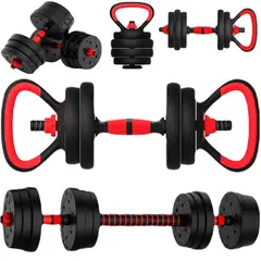MAGNUX COMPANY - Kit Pesas 20 Kg Set Convertible Pesa Rusa Barra Larga 40 Lb.