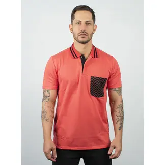 AUDAX - Polo para hombre estampada con bolsillo
