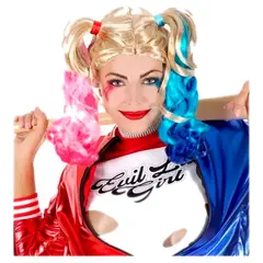 GENERICO - Peluca Harley Quinn Escuadrón Suicida Disfraz